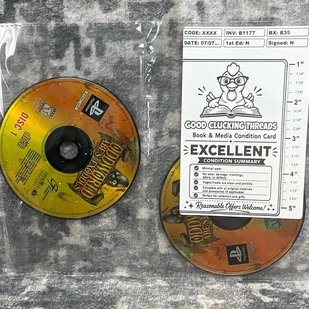 Oddworld Abe's Exoddus PS1 PlayStation 1 Loose 2 Disc Set Tested